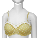 Avatar Yellow bandeau style polkadot bikini top
