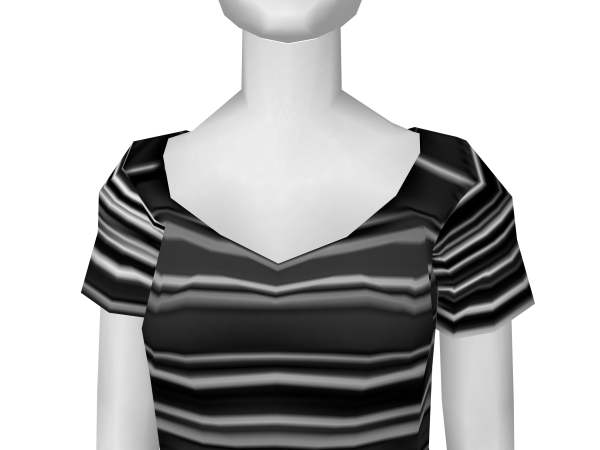 Avatar Cute black and white stripped short line dress