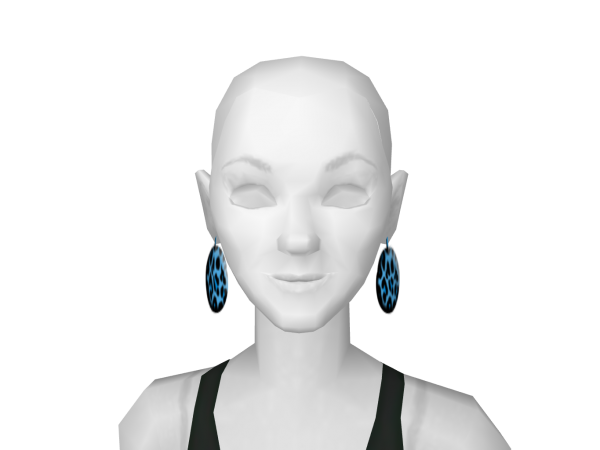 Avatar Blue leopard circle earrings