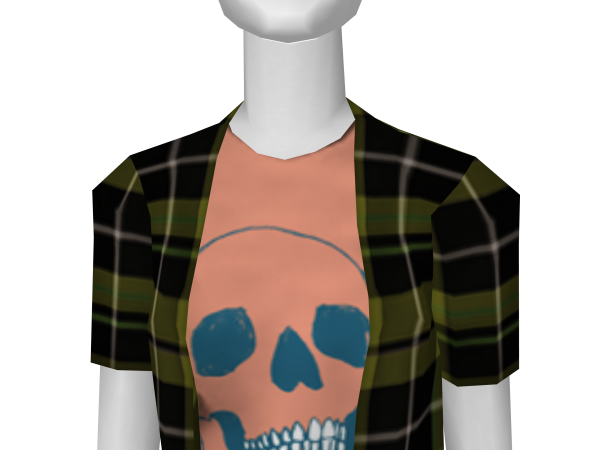 Avatar Plaid overshirt with skull tee
