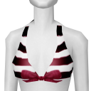 Avatar Black/white stripe with ribbon bikini top