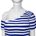 Avatar Blue stripe off the shoulder loose top