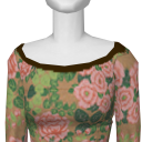 Avatar Grandma's scoop neck tee: light brown floral