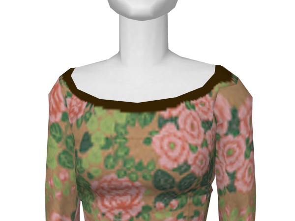 Avatar Grandma's scoop neck tee: light brown floral