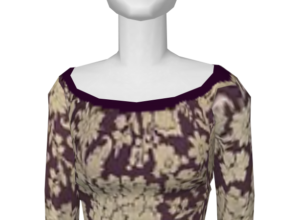 Avatar Grandma's scoop neck tee: purple & cream floral