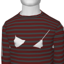 Avatar Red and grey double striped sweater