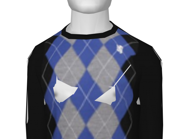 Avatar Blue-black-grey stripped argyle sweater