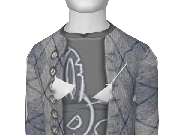 Avatar Argyle cardigan w/ bunny tee- (gray)