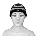 Avatar Black and white striped skull cap