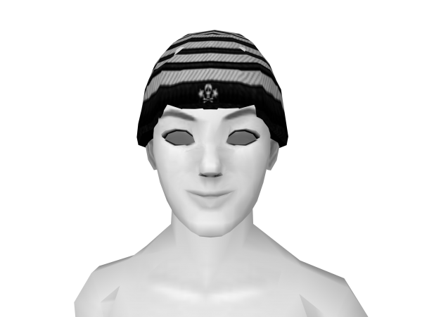 Avatar Black and white striped skull cap