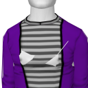 Avatar Flamboyant purple cardigan with striped under tee