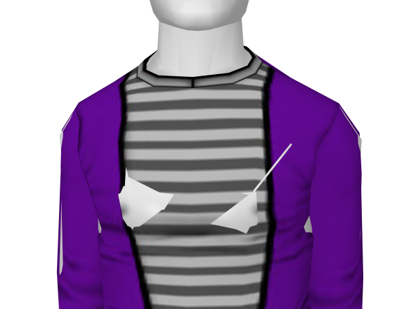 Avatar Flamboyant purple cardigan with striped under tee