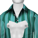 Avatar Teal monochromatic striped buttonup