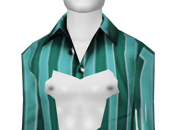 Avatar Teal monochromatic striped buttonup