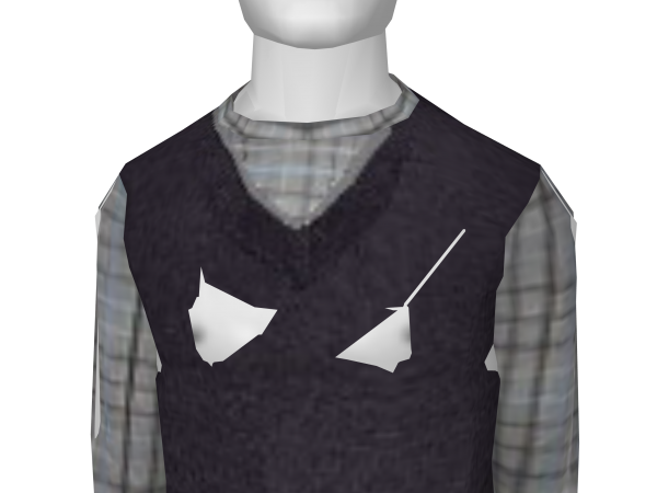 Avatar Dark vest w/ plaid shirt