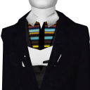 Avatar Dark blue navy suit with fancy polostripes shirt (vR formal ball)