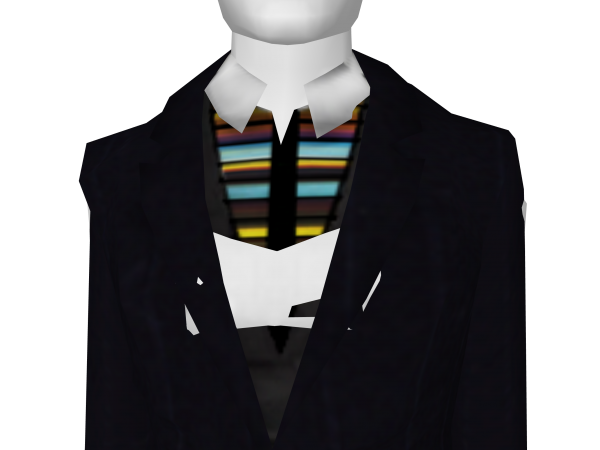 Avatar Dark blue navy suit with fancy polostripes shirt (vR formal ball)