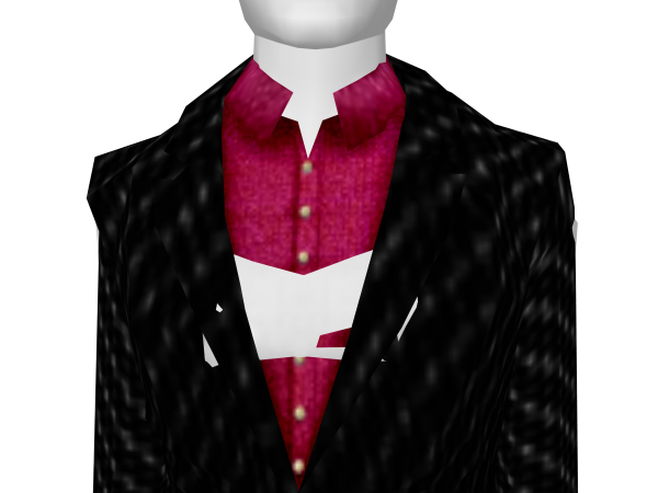 Avatar Black armani suit with pink button-up shirt (vR formal ball)