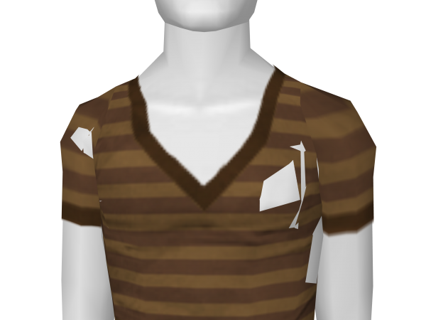 Avatar Super slim deep v-neck tee: chocolate stripe