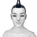 Avatar Black mohawk with blue