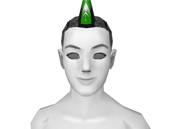 Avatar Green tipped tribal black mohawk